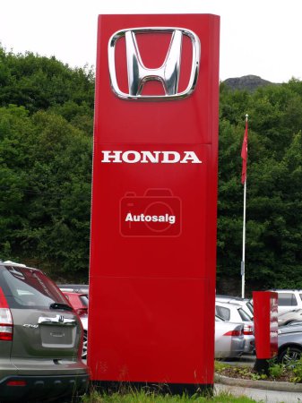 Photo for Big red Honda signage - Royalty Free Image