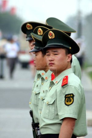 Photo for Close-up shot of Beijing police on street - Royalty Free Image