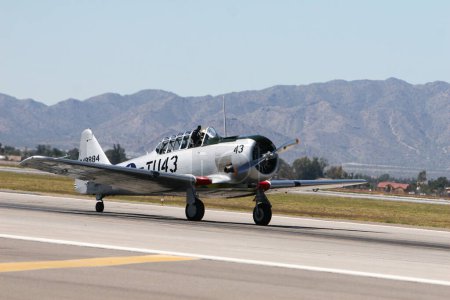 Photo for WWII Bomber on Runway. Daytime shot. Aviation concept - Royalty Free Image