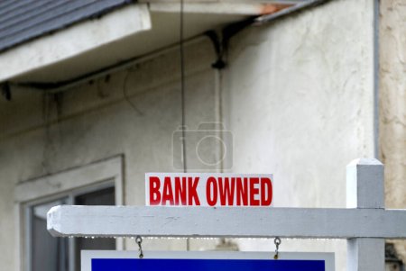 Bank im Besitz zum Verkauf Zeichen