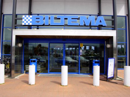 Photo for Entrance - Biltema sign, travel place on background - Royalty Free Image