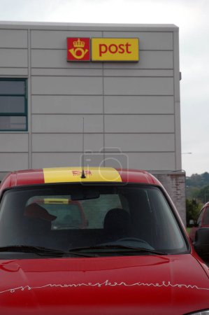Photo for Post office sign and a car view - Royalty Free Image