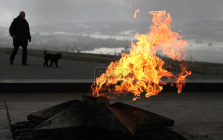 Foto de Fuego en una chimenea - Imagen libre de derechos