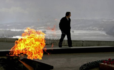 Foto de Fuego ardiendo en la ciudad - Imagen libre de derechos
