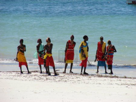 Photo for African people on sea beach in Kenya - Royalty Free Image