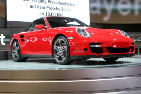 Photo for "Porsche Turbo on international motor show exhibition - Royalty Free Image