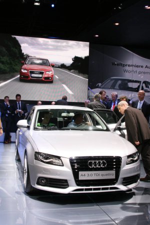 Photo for "Audi A4 on international motor show exhibition - Royalty Free Image