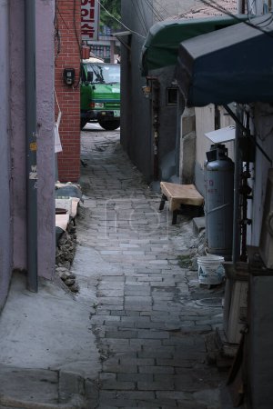 Foto de Barrio en Seúl, lugar de viaje en segundo plano - Imagen libre de derechos