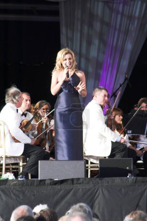 Photo for Katherine Jenkins performing live at Margam Country Park in Neath on 08 July 2007. - Royalty Free Image