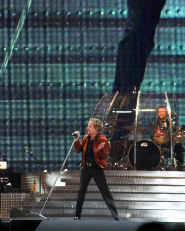 Photo for Rod Stewart performs in concert at the Millennium Stadium on his Rockin In The Round Tour at Cardiff, Wales on 7 July 2007. - Royalty Free Image