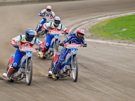 Photo for Male Racers at Supermoto race, daytime view - Royalty Free Image