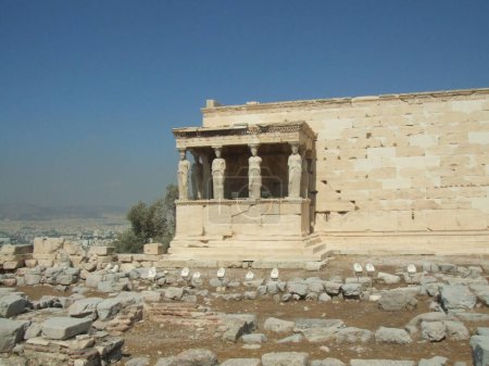 Photo for Ancient Erechtheion Temple On Acropolis Hill In Athens, Greece - Royalty Free Image