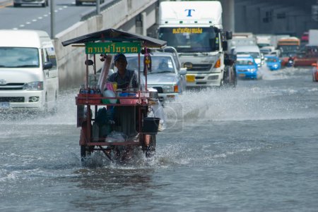 Photo for Monsoon rain in Bangkok, Thailand - Royalty Free Image