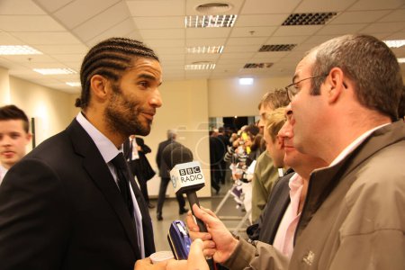 Photo for Goalkeeper David James gives post-match interview - Royalty Free Image