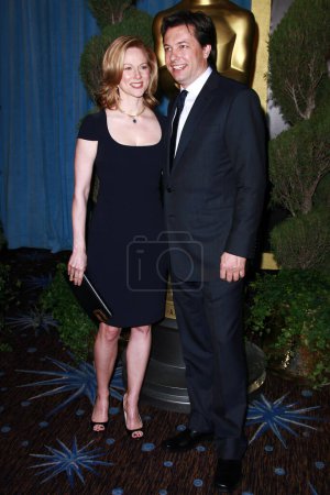 Photo for BEVERLY HILLS, CA - FEBRUARY 04: Laura Linney and fiance Marc Schauer poses during the 80th annual Academy Awards nominees luncheon held at the Beverly Hilton Hotel on February 4, 2008 in Los Angeles, California. - Royalty Free Image