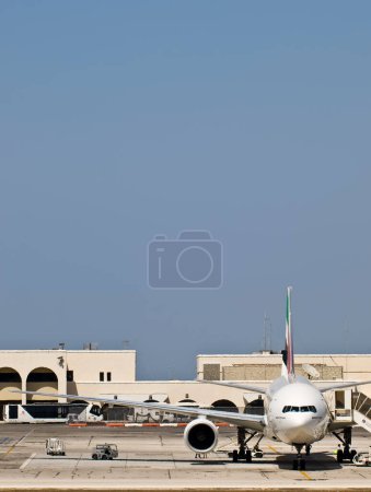 Photo for Civil Aircraft. Airplane ready for flight at daytime - Royalty Free Image