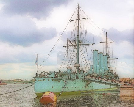Téléchargez les photos : Le croiseur Aurora. Saint-Pétersbourg. Russie - en image libre de droit
