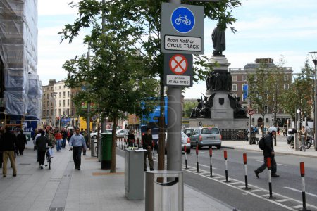 Photo for Daytime view of dublin streetscape, famous tourists destinations - Royalty Free Image