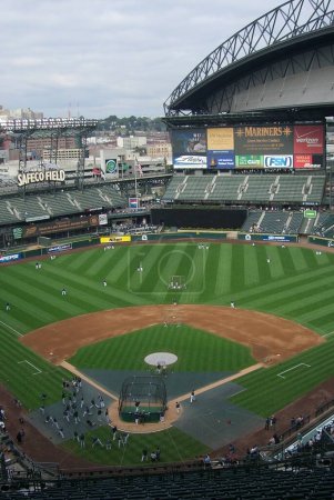 Foto de "Safeco Field Seattle Mariners. Concepto de juego de béisbol - Imagen libre de derechos