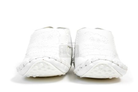 Photo for White baby shoes on white background - Royalty Free Image