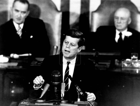 Foto de Kennedy Giving Historic Speech to Congress - Imagen libre de derechos