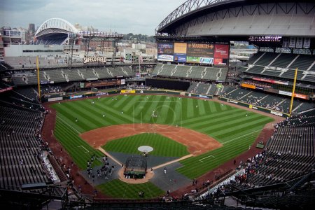 Foto de "Safeco Field Seattle Mariners ". Concepto de juego de béisbol - Imagen libre de derechos