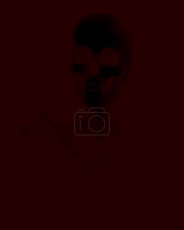 Photo for "Skull For Halloween over dark red background - Royalty Free Image