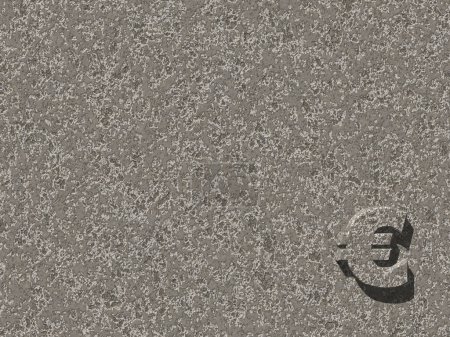 Foto de Letrero de euro en pared de hormigón, ilustración colorida - Imagen libre de derechos
