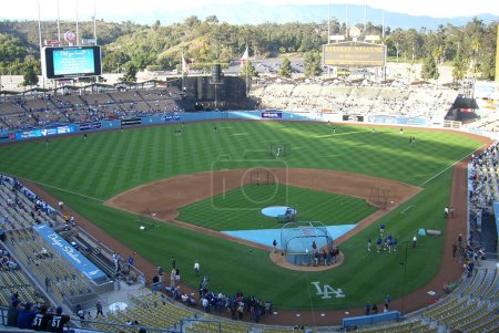 Foto de "Dodger Stadium - Los Angeles Dodgers ". Concepto de juego de béisbol - Imagen libre de derechos