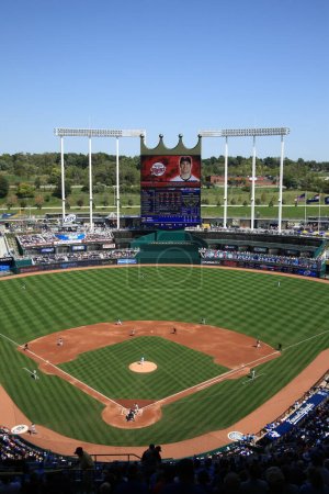 Téléchargez les photos : "Stade Kauffman - Royals de Kansas City ". Concept de jeu de baseball - en image libre de droit