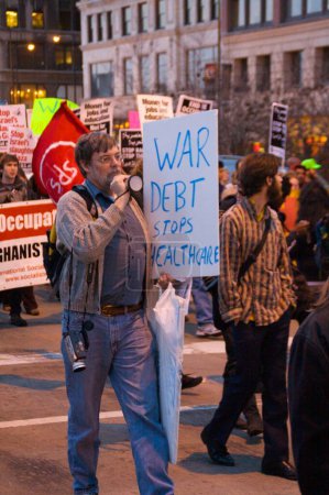 Foto de Protesta contra la guerra en la ciudad - Imagen libre de derechos