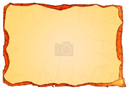 Foto de Viejo pergamino de papel naranja sobre un fondo blanco - Imagen libre de derechos