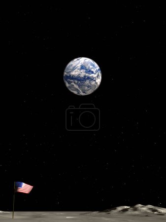 Photo for Earth View From The Moon - Royalty Free Image