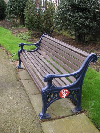 Photo for Park bench close up - Royalty Free Image