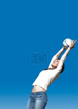 Photo for Woman with ball Active Lifestyle - Royalty Free Image