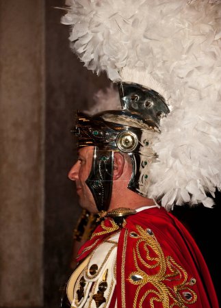 Photo for Roman Centurion, actors in authentic costumes - Royalty Free Image