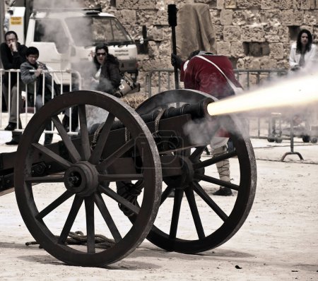 Photo for Mediterranean fire weapon in process - Royalty Free Image