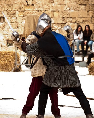 Photo for Men fighting at Mediterranean Sword Fight - Royalty Free Image