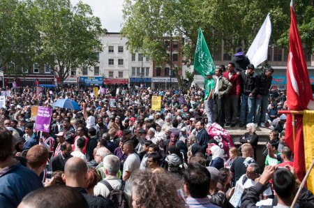 Foto de Manifestación contra BNP en Londres, 20 de junio de 2010 - Imagen libre de derechos
