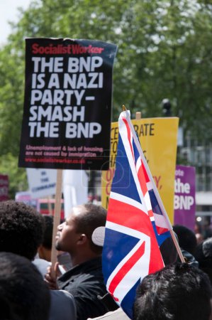 Foto de Rally against BNP in London, June 20, 2010 - Imagen libre de derechos