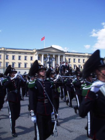 Photo for His majesty the king's guard in front of the castle in Oslo - Royalty Free Image