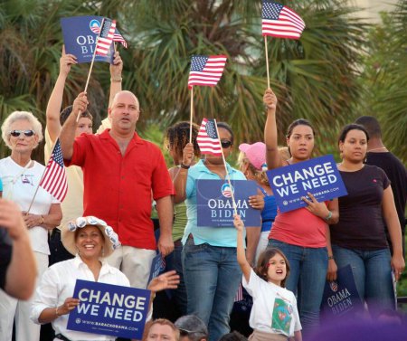 Photo for Photo of rally and Obama Supporters - Royalty Free Image