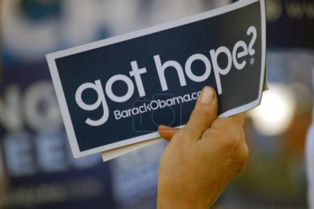 Foto de Got Hope? in hand on background, close up - Imagen libre de derechos