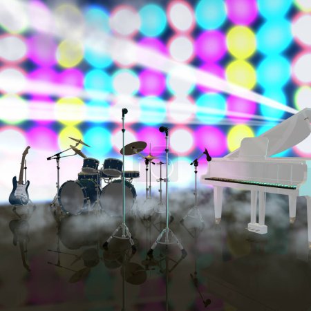 Foto de Instrumentos musicales en un escenario musical - Imagen libre de derechos