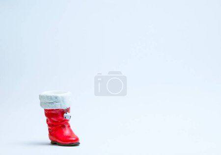 Téléchargez les photos : Santas Red Boot, belle carte de Noël festive - en image libre de droit