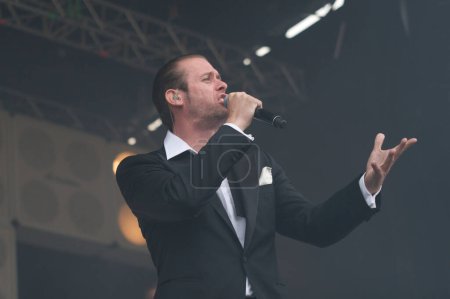 Foto de Danés rapero LOC realizar en Gron concierto 2009. - Imagen libre de derechos