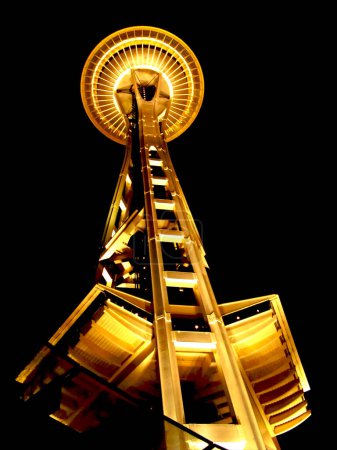 Photo for The golden tower at night - Royalty Free Image