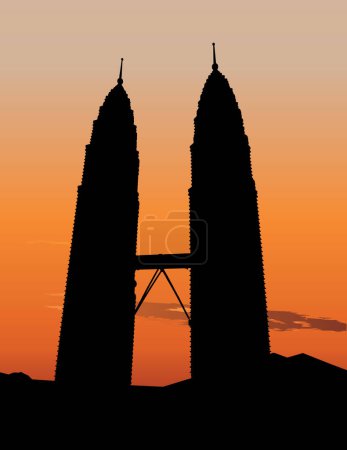 Photo for Petronas Twin Towers in Kuala Lumpur. Traveling through Asia concept - Royalty Free Image