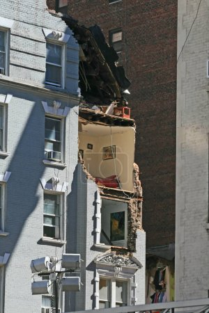 Photo for Crane collapse flatten a 4 story building - Royalty Free Image
