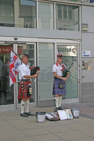 Photo for Bagpipe Players in Liverpool England - Royalty Free Image